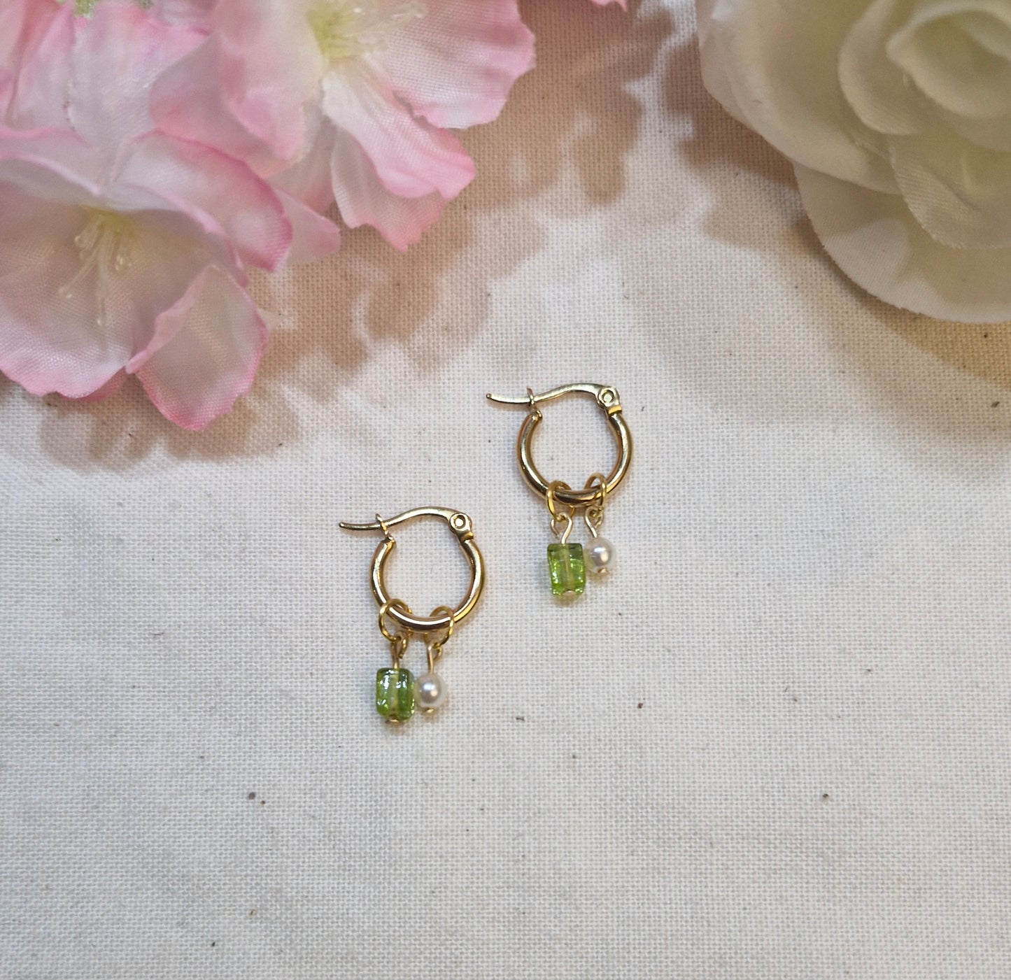 Creolen groen kraaltje