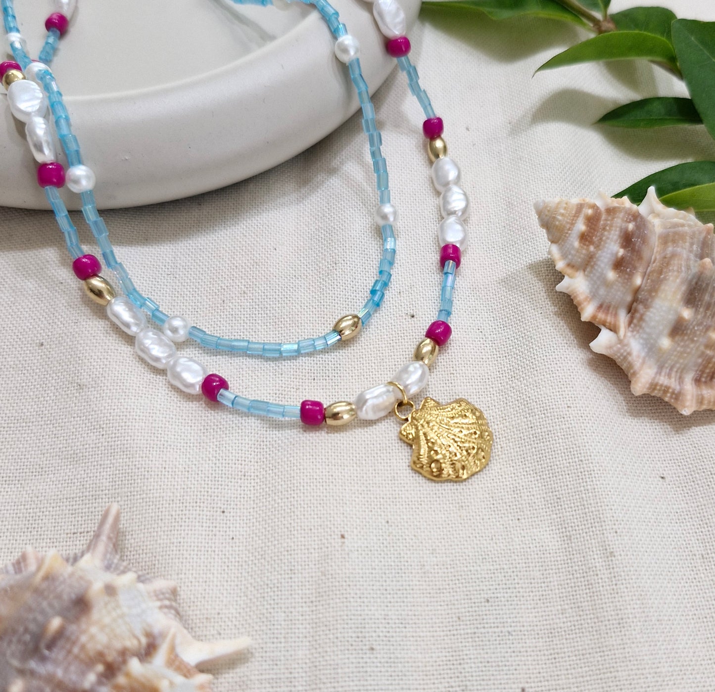 Dubbele ketting schelp