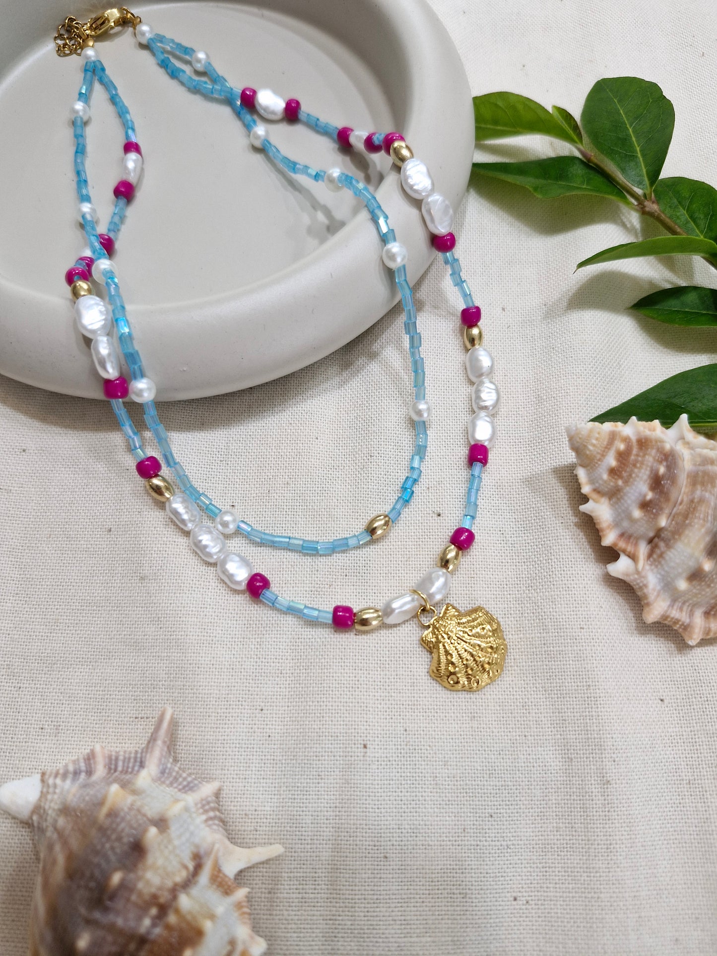 Dubbele ketting schelp