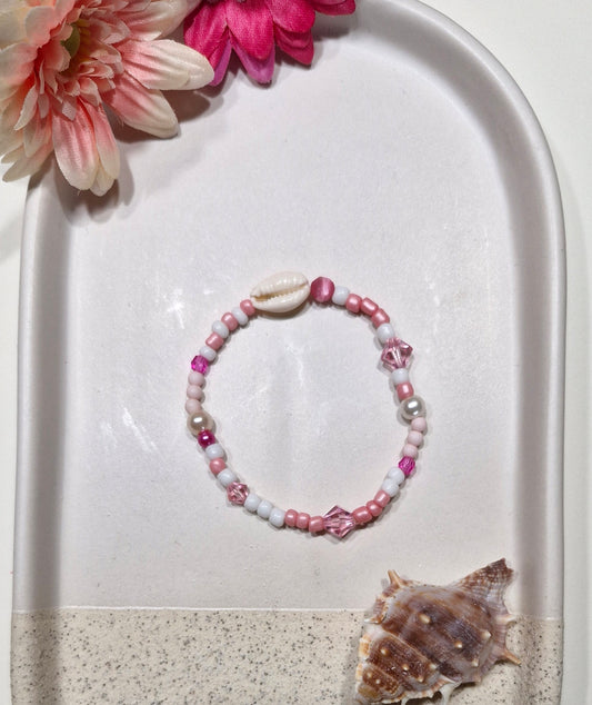Armbandje kauri roze